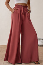 Load image into Gallery viewer, Smocked Paperbag Waist Wide Leg Pants