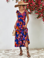 Load image into Gallery viewer, Multicolored V-Neck Backless Midi Dress