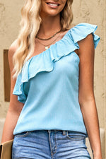 Load image into Gallery viewer, Ruffled One-Shoulder Tank