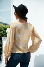 Load image into Gallery viewer, Tie-Dye Tied Balloon Sleeve Blouse