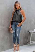 Load image into Gallery viewer, Printed Tied Grecian Neck Tank