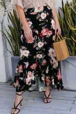 Load image into Gallery viewer, Plus Size Floral High-Rise Skirt