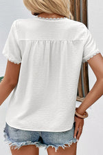 Load image into Gallery viewer, Textured Lace Trim Tee Shirt
