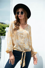 Load image into Gallery viewer, Tie-Dye Tied Balloon Sleeve Blouse