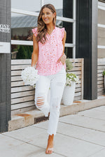 Load image into Gallery viewer, Floral Tie Neck Ruffled Sleeveless Top