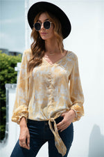 Load image into Gallery viewer, Tie-Dye Tied Balloon Sleeve Blouse
