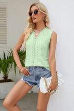 Load image into Gallery viewer, Spliced Lace V-Neck Tank
