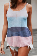 Load image into Gallery viewer, Color Block Scoop Neck Knit Tank