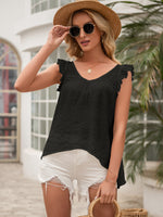 Load image into Gallery viewer, Tie Back V-Neck Ruffled Blouse