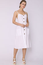 Load image into Gallery viewer, Spaghetti Strap Smocked Dress with Pockets
