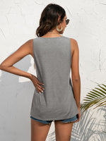 Load image into Gallery viewer, Decorative Button Scoop Neck Tank