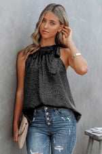 Load image into Gallery viewer, Printed Tied Grecian Neck Tank