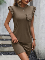 Load image into Gallery viewer, Round Neck Butterfly Sleeve Dress with Pocket