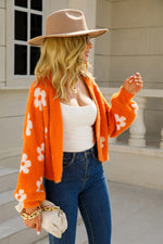 Load image into Gallery viewer, Floral Open Front Fuzzy Cardigan