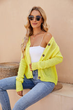 Load image into Gallery viewer, Raglan Sleeve Button Front Cardigan