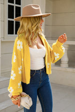 Load image into Gallery viewer, Floral Open Front Fuzzy Cardigan