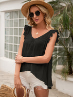 Load image into Gallery viewer, Tie Back V-Neck Ruffled Blouse