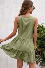 Load image into Gallery viewer, Tassel Tie Lace Trim Sleeveless Dress