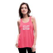 Outlaws Women's Flowy Tank Top by Bella - neon pink
