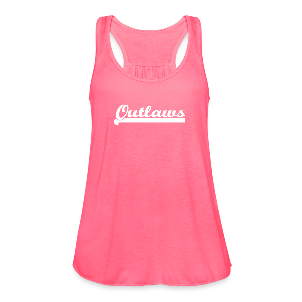 Outlaws Women's Flowy Tank Top by Bella - neon pink