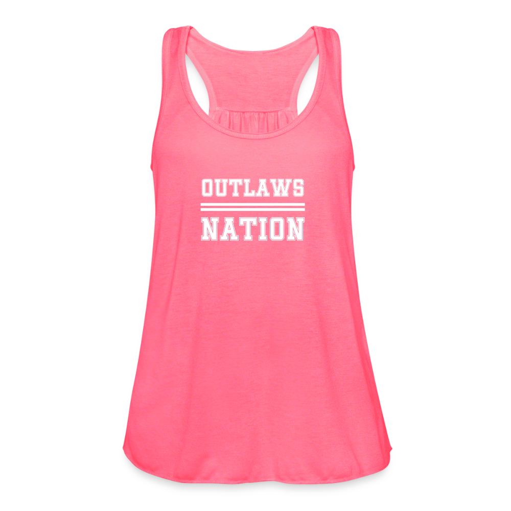Outlaws Women's Flowy Tank Top by Bella - neon pink