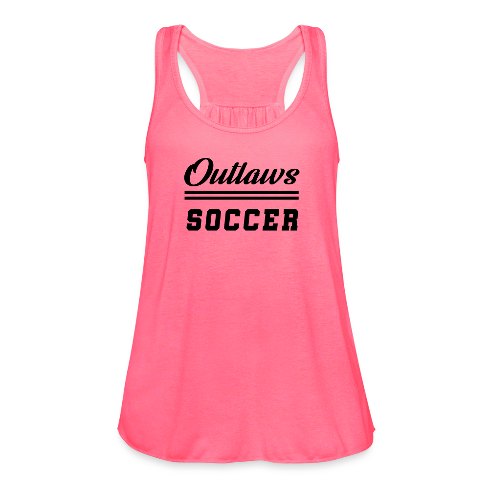 Outlaws Women's Flowy Tank Top by Bella - neon pink