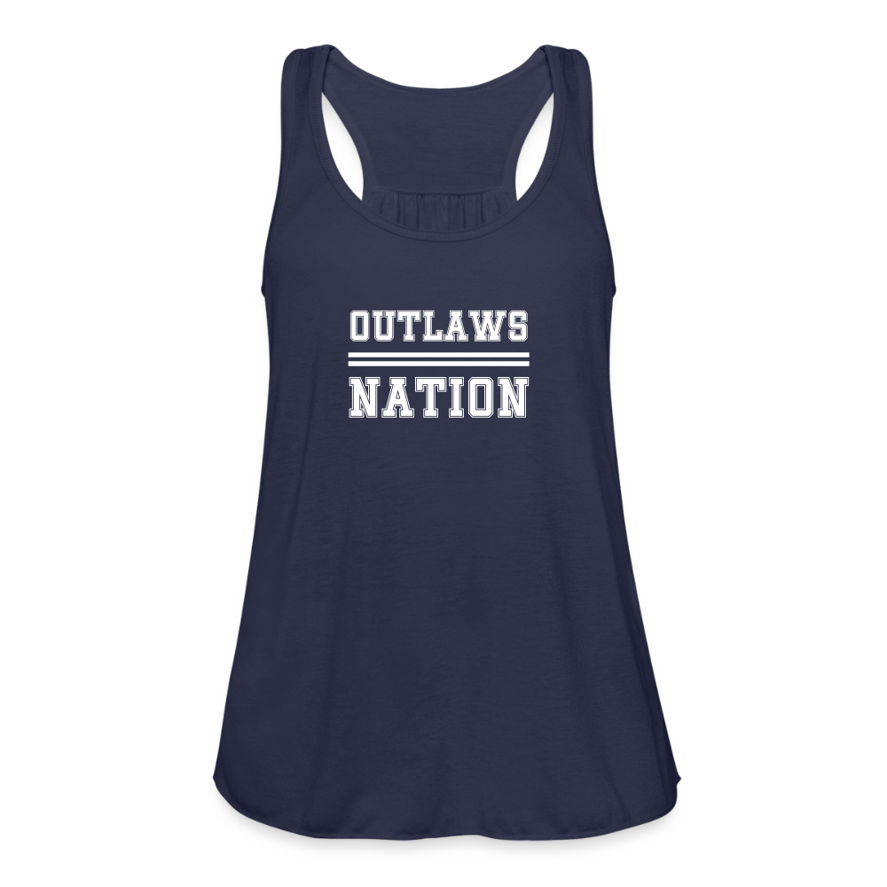 Outlaws Women's Flowy Tank Top by Bella - navy