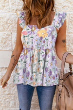 Load image into Gallery viewer, Floral Square Neck Babydoll Top
