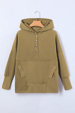 Load image into Gallery viewer, Quarter-Snap Dropped Shoulder Hoodie
