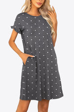 Load image into Gallery viewer, Flounce Sleeve Round Neck Dress with Pockets
