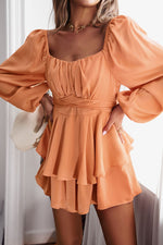 Load image into Gallery viewer, Long Balloon Sleeve Layered Romper
