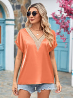 Load image into Gallery viewer, V-Neck Cuffed Blouse
