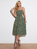 Load image into Gallery viewer, Ditsy Floral Tied Spaghetti Strap Dress
