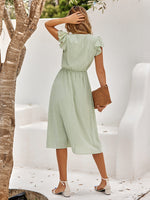 Load image into Gallery viewer, V-Neck Flutter Sleeve Midi Dress
