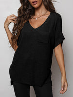 Load image into Gallery viewer, V-Neck Slit High-Low Knit Top
