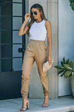 Load image into Gallery viewer, Elastic Waist Ankle-Length Cargo Joggers
