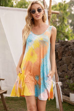 Load image into Gallery viewer, Tie-Dye Sleeveless Dress with Pockets
