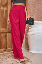 Load image into Gallery viewer, Pleated Detail Straight Leg Pants
