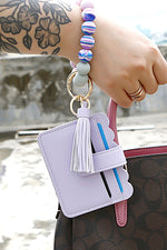 Load image into Gallery viewer, Beaded Tassel Keychain with Wallet
