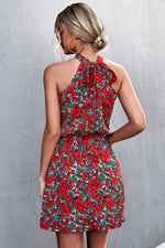 Load image into Gallery viewer, Floral Tied Sleeveless Mini Dress
