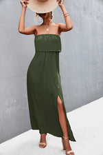 Load image into Gallery viewer, Strapless Split Maxi Dress
