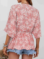 Load image into Gallery viewer, Printed V-Neck Dolman Sleeve Blouse
