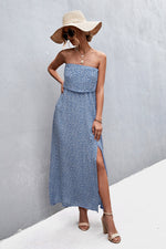 Load image into Gallery viewer, Strapless Split Maxi Dress
