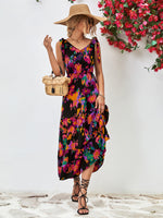 Load image into Gallery viewer, Multicolored V-Neck Backless Midi Dress
