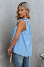 Load image into Gallery viewer, Printed Tied Grecian Neck Tank
