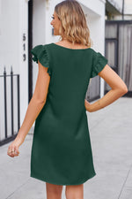 Load image into Gallery viewer, Ruffled V-Neck Flutter Sleeve Dress
