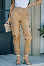Load image into Gallery viewer, Elastic Waist Ankle-Length Cargo Joggers
