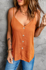 Load image into Gallery viewer, Button Front Plunge Spaghetti Strap Cami
