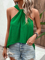 Load image into Gallery viewer, Ruched Grecian Sleeveless Blouse
