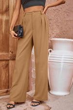 Load image into Gallery viewer, Pleated Detail Straight Leg Pants
